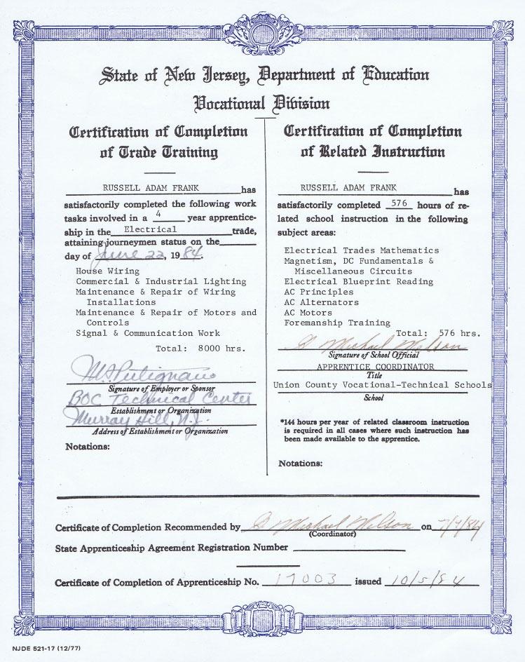 Large CertficateVocational